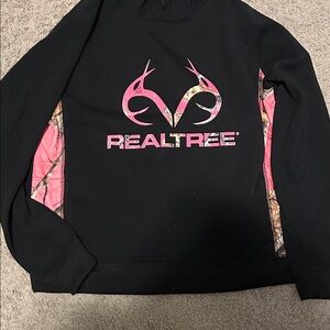 Realtree Black Hoodie with Pink Logo
